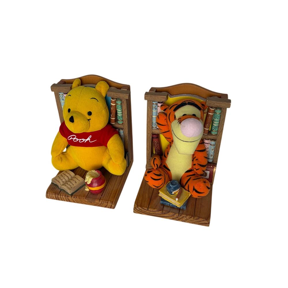 Vintage Disney Winnie the Pooh and Tigger Nursery Bookend Buddies Plush